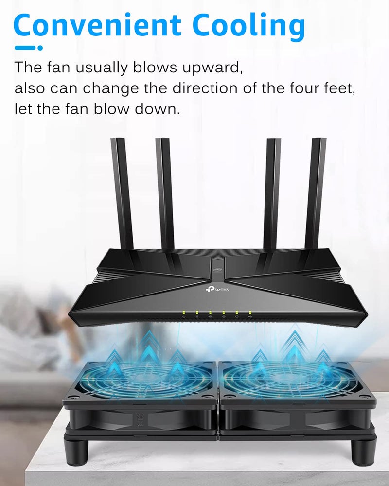 GDSTIME Quiet Router Fan Cooler with 3 Speed Control, L/M/H, DC 5V USB Powered Dual 120mm Computer Cooling Case Fan for Routers Modem Receiver DVR PlayStation TV Box - Image 5
